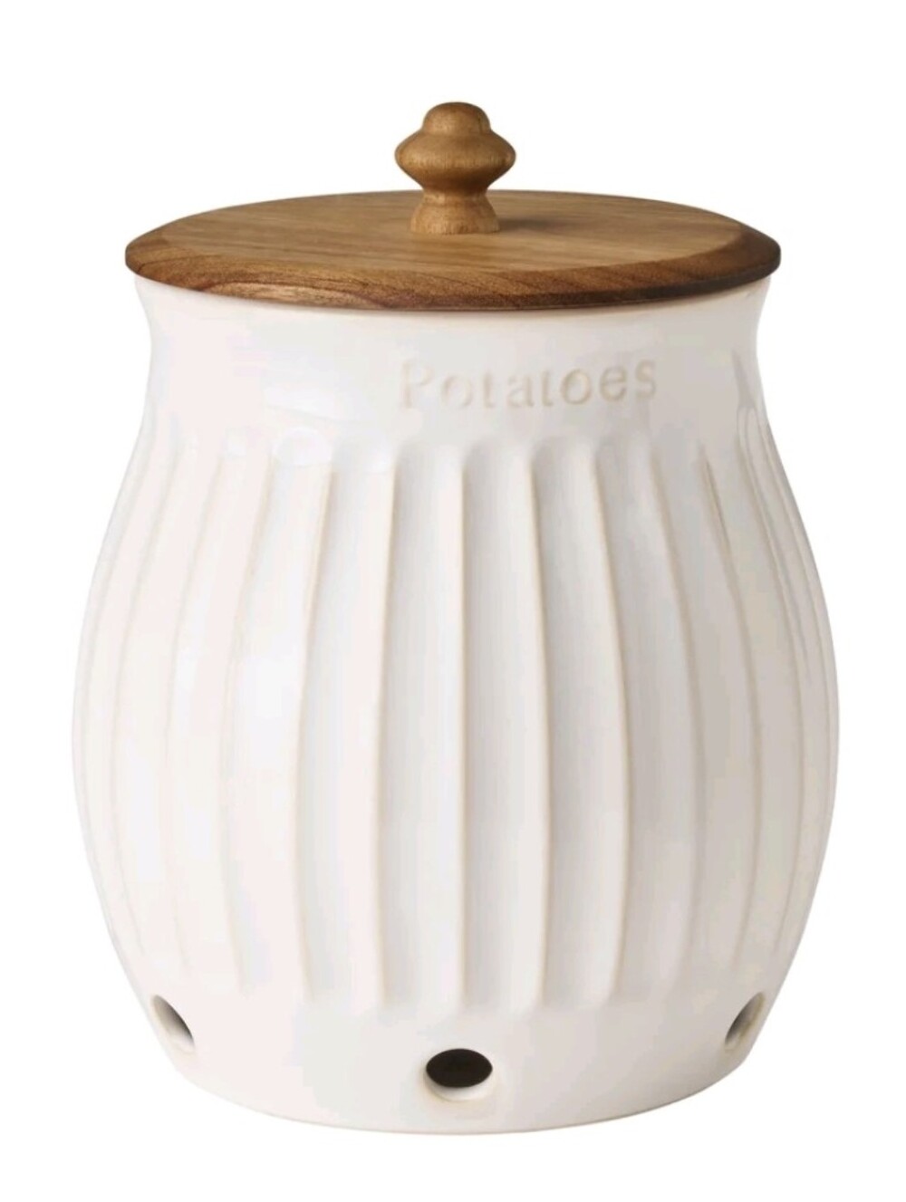 2026 The Pioneer Woman Colette Ceramic Potato Keeper with Fluted Design